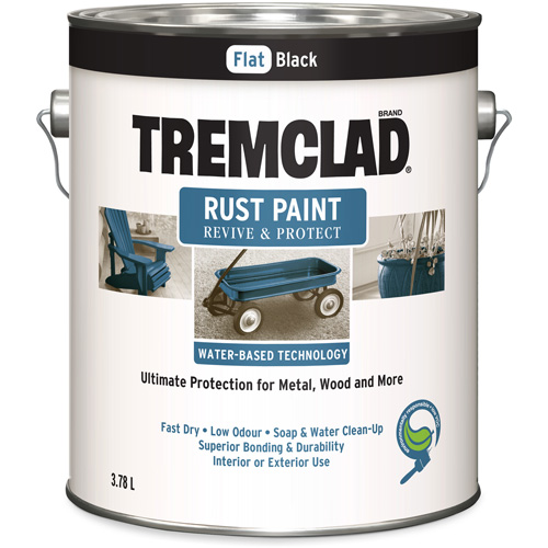 Tremclad&reg; Water-Based Rust Paint, 3.78 L, Gallon, Black Cintas