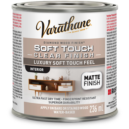 Rev&ecirc;tement &agrave; fini diamant pour bois Varathane, 236 ml, Transparent, Mat Cintas
