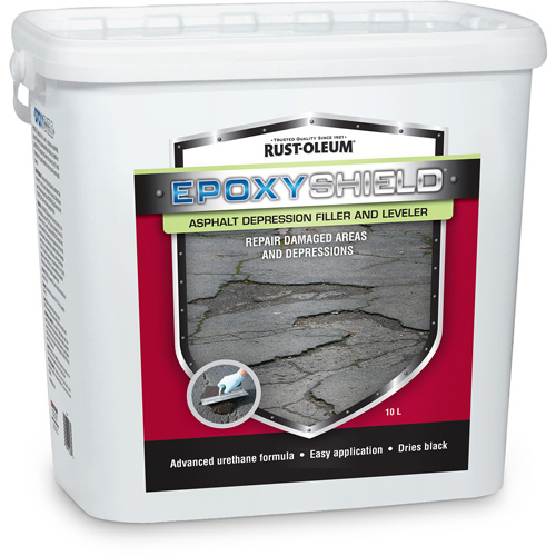 Mat&eacute;riau de remplissage de d&eacute;pression et de nivellement pour asphalte EpoxyShield, Seau, Noir Cintas