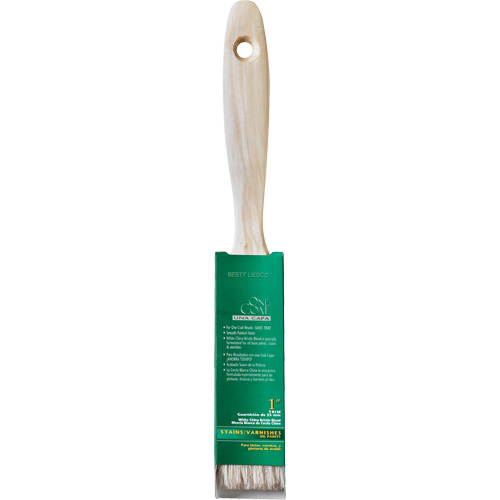Pinceau pour murs et moulures One Coat, Soie blanche, Manche Bois, Largeur de 1" Cintas