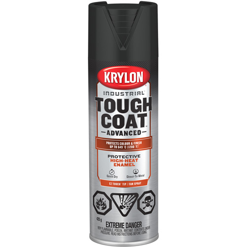 Peinture industrielle &agrave; chaleur &eacute;lev&eacute;e Tough Coat Advanced, Noir haute temp&eacute;rature, Fini mat profond, 425 g, Canette a&eacute;rosol Cintas