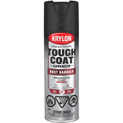 Peinture Tough Coat avec technologie Rust Barrier, Noir, Fini mat profond/Mat, 425 g, Canette a&eacute;rosol Cintas