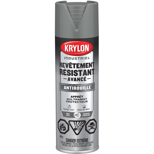 Peinture Tough Coat avec technologie Rust Barrier, Appr&ecirc;t gris, Ultra-mat, 425 g, Canette a&eacute;rosol Cintas