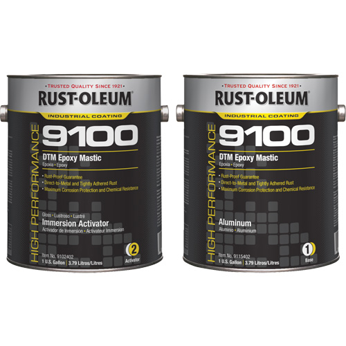 Ensemble de base et d'activateur pour mastic &eacute;poxy DTM du syst&egrave;me 9100, Aluminium, Gallon Cintas