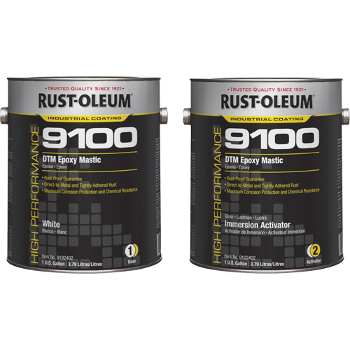 Ensemble de base et d'activateur pour mastic &eacute;poxy DTM du syst&egrave;me 9100, Blanc, Gallon Cintas