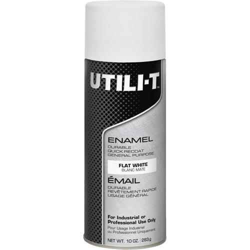 UTILI-T General Purpose Enamel Spray Paint, White, Flat Finish, 10 oz./283 g, Aerosol Can Cintas