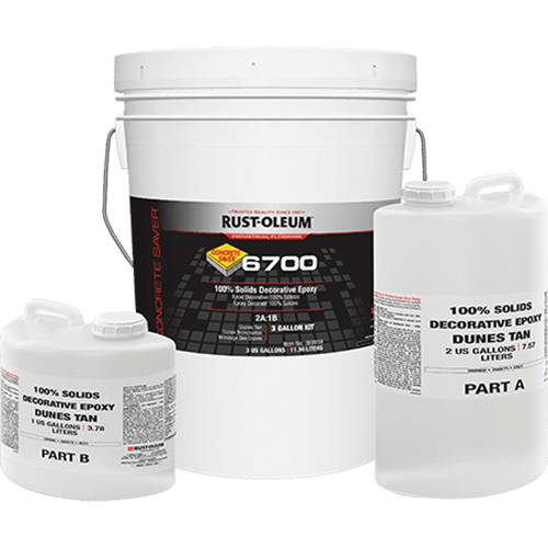 &eacute;poxy d&eacute;coratif 100 % de solides 6700, 3 gal., &eacute;poxy, Tr&egrave;s brillant, Beige Cintas