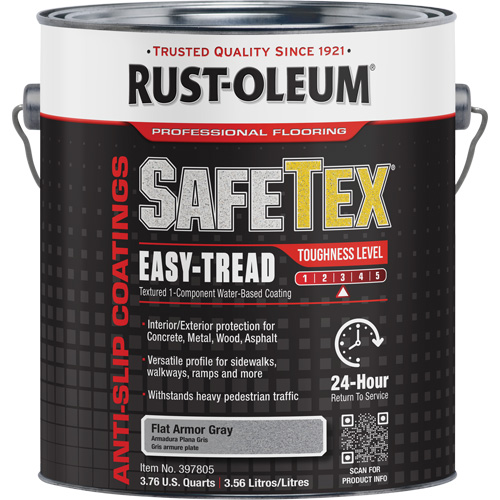 SafeTex&reg; Easy-Tread Acrylic Coating, 1 gal., Water-Based, Flat/Textured, Grey Cintas
