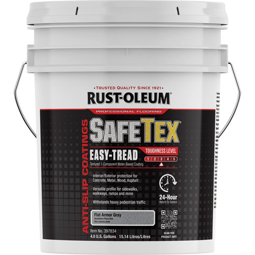 SafeTex&reg; Easy-Tread Acrylic Coating, 4 gal., Water-Based, Flat Finish/Textured, Grey Cintas