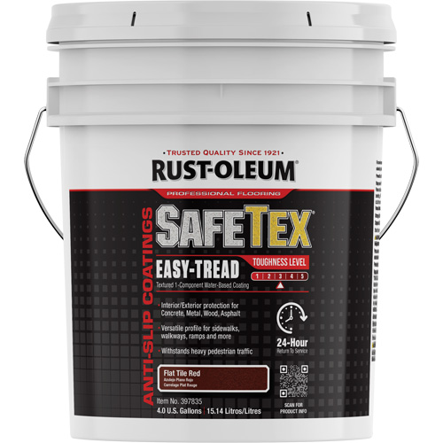 SafeTex&reg; Easy-Tread Acrylic Coating, 4 gal., Water-Based, Flat Finish/Textured, Red Cintas