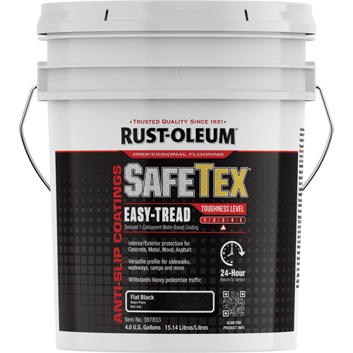 SafeTex&reg; Easy-Tread Acrylic Coating, 4 gal., Water-Based, Flat/Textured, Black Cintas