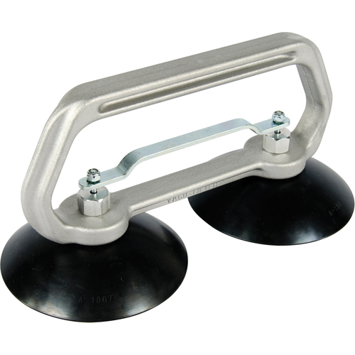 Vacuum Cups - Heavy-Duty Double Cup, 75 lbs. Capacity, 5", Pull-bar, 10" Handle Length Cintas
