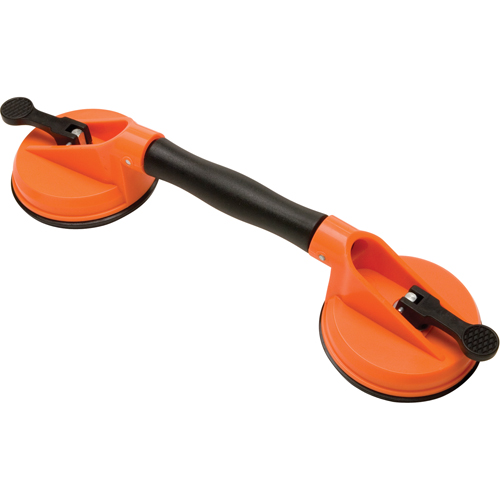 Manually Operated Hand Vacuum Cups - Double Handcup-Swivel, 50 lbs. Capacity, 4-5/8", Lever, 13" Handle Length Cintas