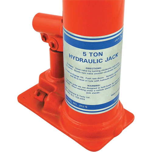 JHJ-5 Crics &agrave; bouteille pour usage tr&egrave;s intensif, 5 tonne(s), 15-3/8" Hauteur &eacute;lev&eacute;e Cintas