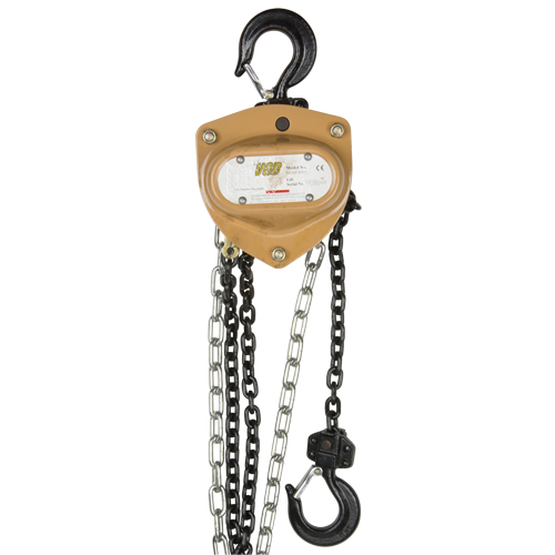 Heavy-Duty Gold Series Chain Hoist, 20' Lift, 4000 lbs. (2 tons) Capacity, Alloy Steel Chain Cintas