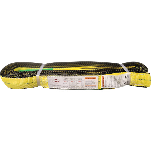 Polyester Web Sling, Double Ply, Twisted Eye, Type 4, 2" W x 20' L, 6400 lbs. Vertical Cap. Cintas