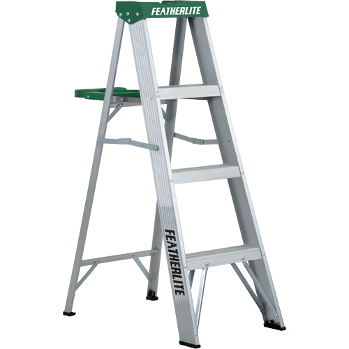 Commercial Duty Stepladders (2400 Series), 4', Aluminum, 225 lbs. Capacity, Type 2 Cintas