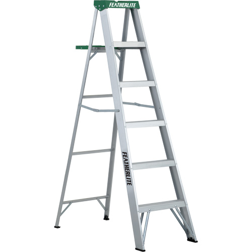 Commercial Duty Stepladders (2400 Series), 6', Aluminum, 225 lbs. Capacity, Type 2 Cintas