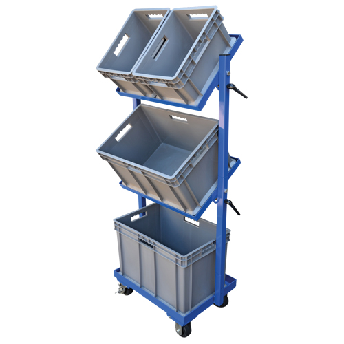 Stock Cart, Steel, 30-11/16" W x 19-1/4" D, 3 Shelves, 300 lbs. Capacity Cintas