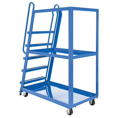 Stock Picking Cart, Steel, 27-7/8" W x 56-1/8" D, 3 Shelves, 1000 lbs. Capacity Cintas