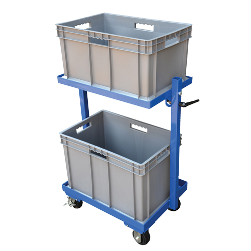 Stock Cart, Steel, 30-11/16" W x 19-1/4" D, 2 Shelves, 200 lbs. Capacity Cintas