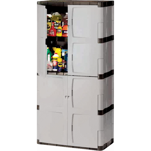 Armoire robuste, Plastique, 3 Tablettes, 72" h x 36" la x 18" P, Mica et charbon Cintas