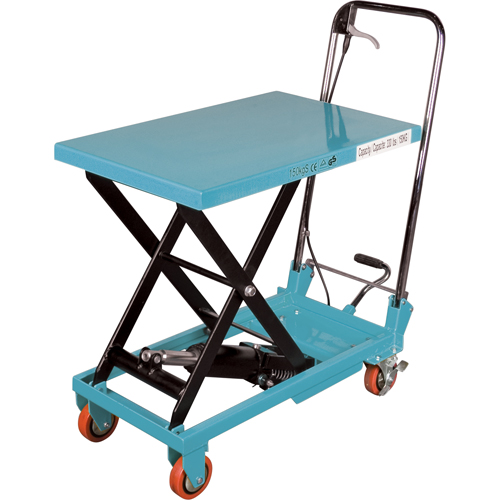 Heavy-Duty Hydraulic Scissor Lift Table, 27-1/2" L x 17-3/4" W, Steel, 330 lbs. Capacity Cintas