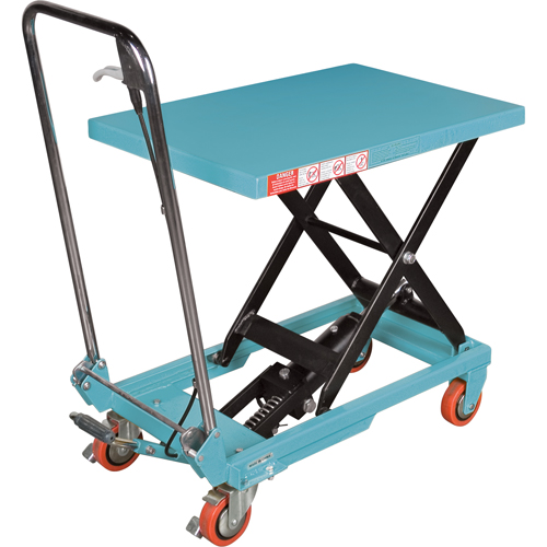 Heavy-Duty Hydraulic Scissor Lift Table, 27-1/2" L x 17-3/4" W, Steel, 330 lbs. Capacity Cintas
