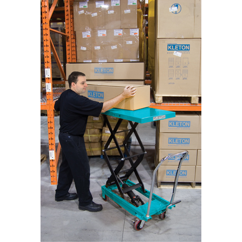 Heavy-Duty Hydraulic Scissor Lift Table, 27-1/2" L x 17-3/4" W, Steel, 330 lbs. Capacity Cintas