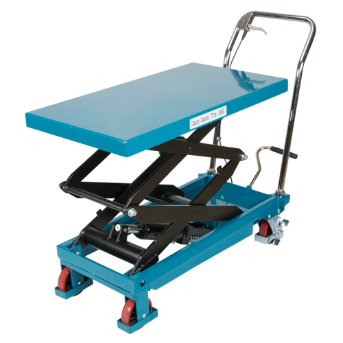 Heavy-Duty Hydraulic Scissor Lift Table, 35-3/4" L x 19-3/4" W, Steel, 770 lbs. Capacity Cintas