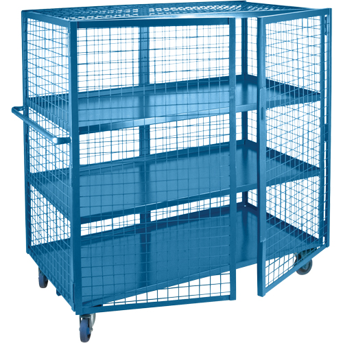 Chariot en treillis m&eacute;tallique, 3 niveaux, 75" lo x 32" la x 62,5" h, Cap. 1200 lb Cintas