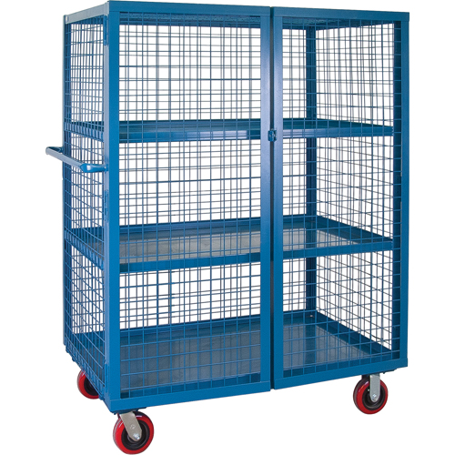 Chariot en treillis m&eacute;tallique, 3 niveaux, 75" lo x 32" la x 62,5" h, Cap. 2400 lb Cintas