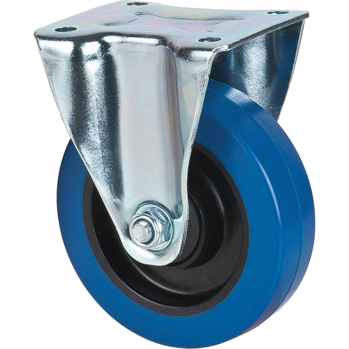 Roulette bleue, Fixe, 5" (127 mm), Caoutchouc, 400 lb (181 kg) Cintas