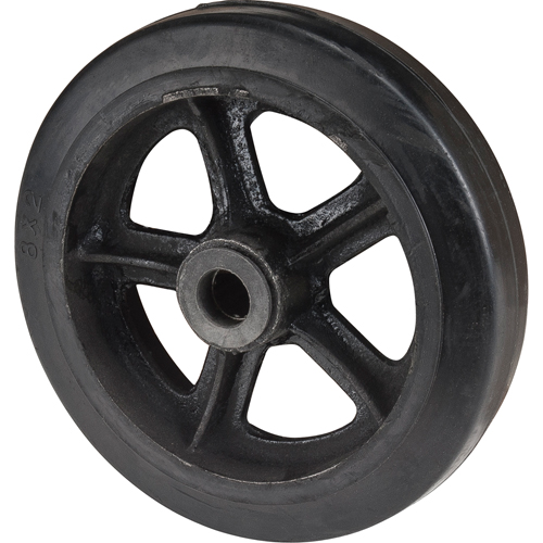 Mold-On Rubber Wheel, 8" (203 mm) Dia. x 2" (51 mm) W, 400 lbs. (181 kg.) Capacity Cintas