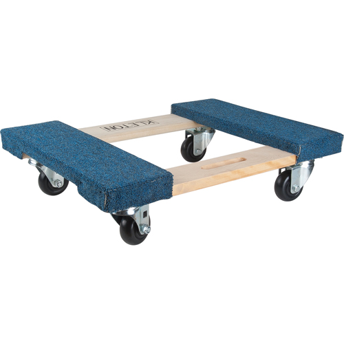Socle roulant en bois dur &agrave; bouts avec tapis, Cadre en Bois, 18" la x 24" lo, Capacit&eacute; 900 lb Cintas