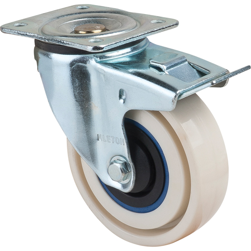 Sandwich Casters, Swivel with Brake, 4" (101.6 mm), Nylon, 440 lbs. (199.58 kg.) Cintas