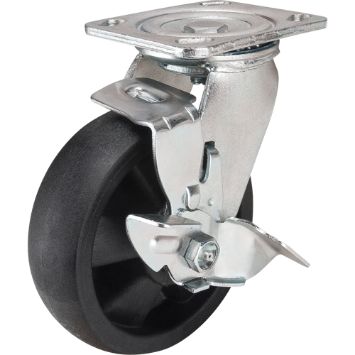 Roulettes haute temp&eacute;rature, Pivotant avec frein, 6" (152,4 mm), Nylon, 880 lb (399 kg) Cintas