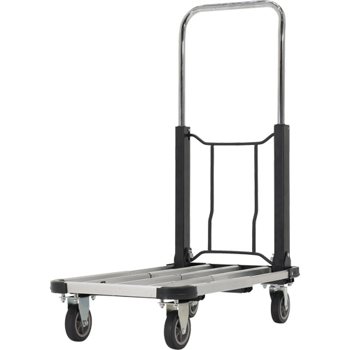 Chariot &agrave; plateforme repliable, Acier inoxydable, 300 lb, 28" lo x 16" la, Hauteur 33-1/2" Cintas