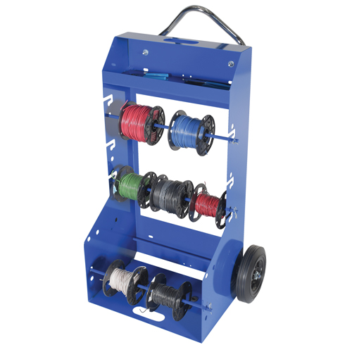 Portable Wire Reel Caddy, Steel, 4 Rod, 29" W x 47-5/16" H x 21-7/8" D, 300 lbs. Capacity Cintas