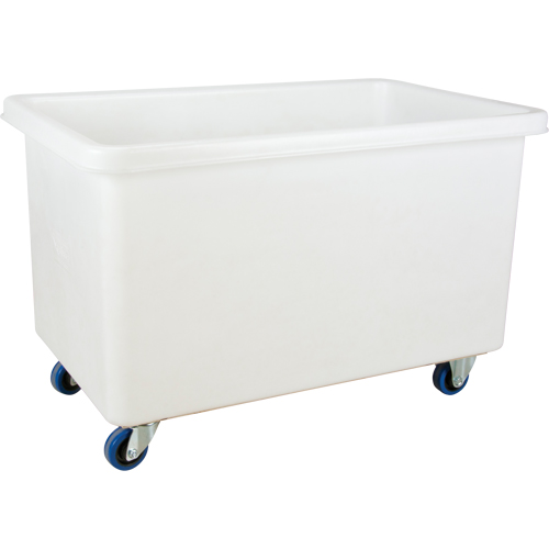 Chariot-caisse &agrave; parois droites, Poly&eacute;thyl&egrave;ne blanc, 46" lo x 28" la x 31" h, Volume 14 pi³, Capacit&eacute; 600 lb Cintas