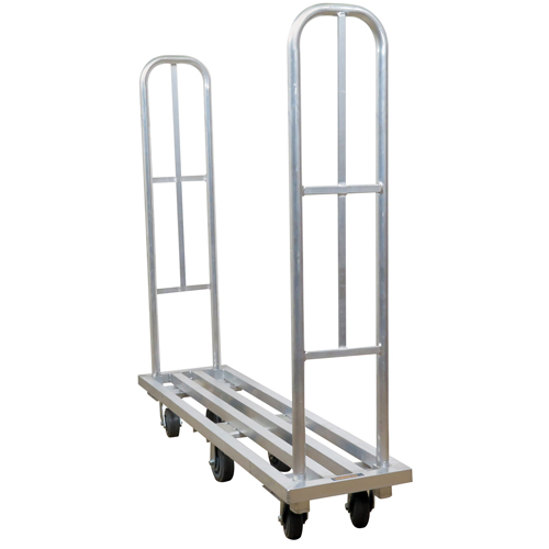 Chariot &agrave; plateforme en aluminium U-Boat, 16" la x 63" lo, 1322 lb cap, Roues Polyur&eacute;thane Cintas