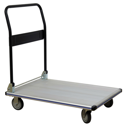 Chariot &agrave; plateforme avec poign&eacute;e pliante, Aluminium, 350 lb, 29" lo x 18-1/2" la, Hauteur 34-1/2" Cintas