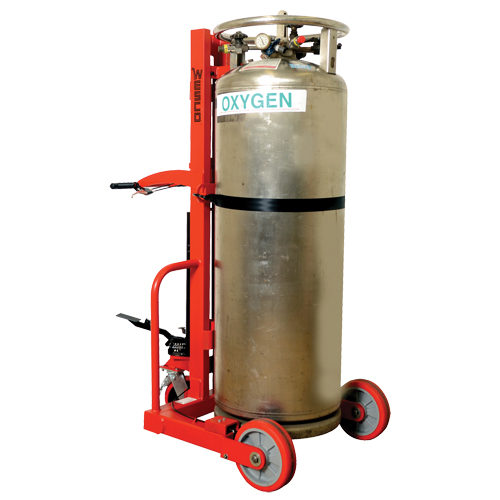 Grand chariot hydraulique HLCC-B pour bouteille de gaz liquide, Roues Polyur&eacute;thane, Base de 20" la x 20" p, 1000 lb Cintas