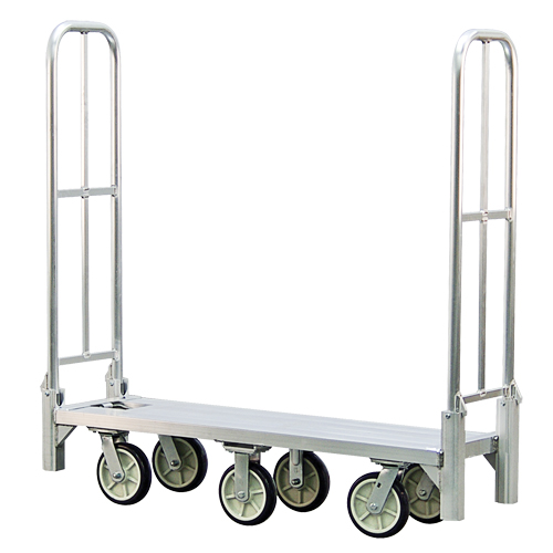 Aluminum U-Boat Folding Bulk Delivery Cart, 18" W x 61" L, 1200 lbs. Cap., Polyurethane Wheels Cintas