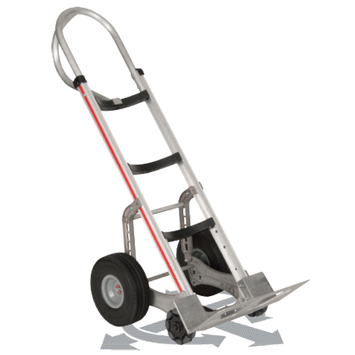 Self-Stabilizing Hand Truck, P-Handle Handle, Aluminum, 55'' Height, 500 lbs. Capacity Cintas