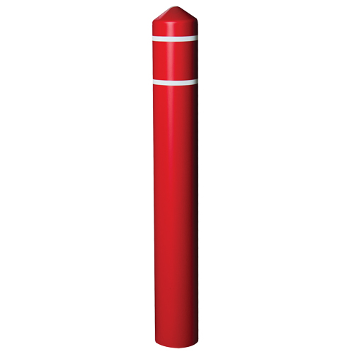 Enveloppe lisse pour butoir avec bandes r&eacute;fl&eacute;chissantes, 8" dia. x 56" l, Rouge Cintas