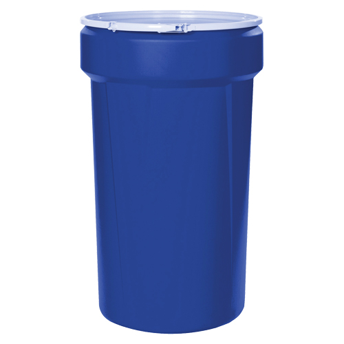 Nestable Polyethylene Drum, 55 US gal (45 imp. gal.), Open Top, Blue Cintas