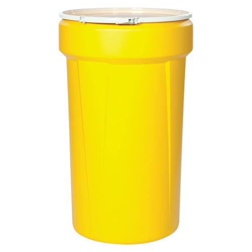 Nestable Polyethylene Drum, 30 US gal (25 imp. gal.), Open Top, Yellow Cintas