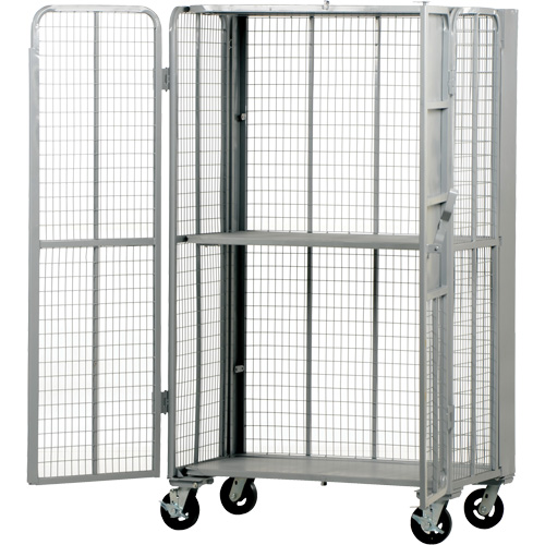 Chariot de s&eacute;curit&eacute; escamotable de s&eacute;rie FST, 1 niveaux, 27" lo x 45" la x 77" h, Cap. 2000 lb Cintas