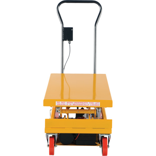 DC Powered Hydraulic Scissor Lift Elevating Cart, Steel, 39-3/4" L x 20-1/2" W, 1000 lbs. Capacity Cintas